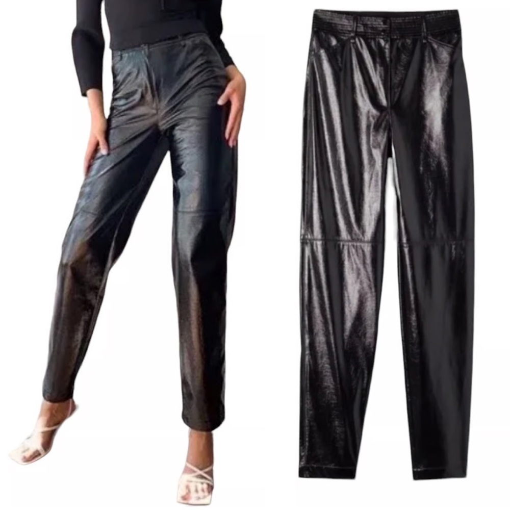 Wilfred Funk High Rise Vegan Patent Leather Pants